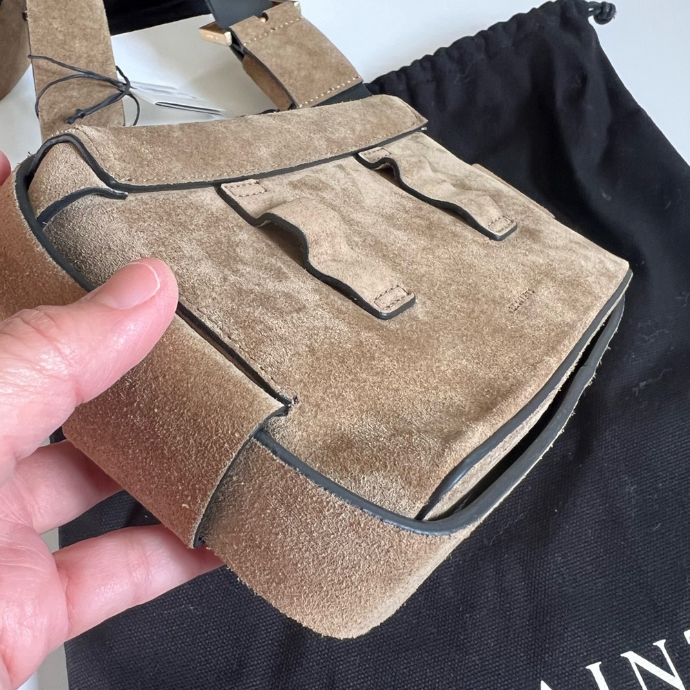 NWT All Saints 3 in 1 Suede brown leather Frankie Crossbody Bag + Dust Bag - Picture 11 of 16